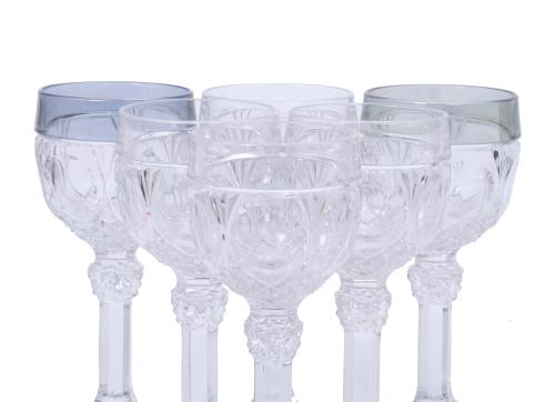 SET OF SIX BOHEMIA CRYSTAL GOBLETS, 20TH CENTURY. 