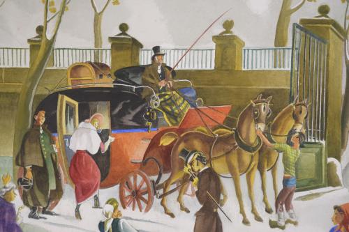 FÉLIX ARTETA (1890-1986). "GETTING INTO THE CARRIAGE".