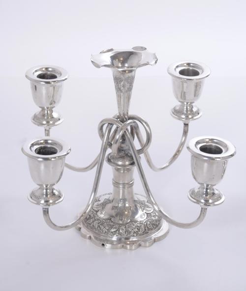 PAIR OF SILVER CANDELABRA FROM JERUSALEM. 