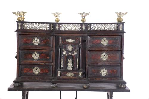 DESK WITH BUFFET, AFTER BAROQUE MODELS, 19TH CENTURY.