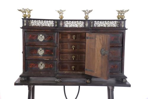 DESK WITH BUFFET, AFTER BAROQUE MODELS, 19TH CENTURY.