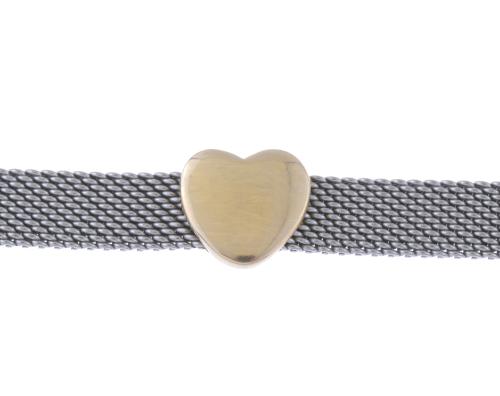 294-TOUS. STAINLESS STEEL AND YELLOW GOLD BRACELET IN THE SHAPE OF A HEART.