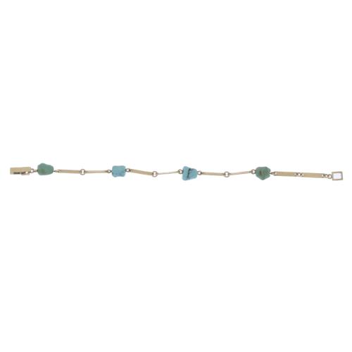 TURQUOISES AND GOLD BRACELET, CIRCA 1940.