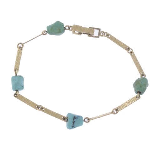 TURQUOISES AND GOLD BRACELET, CIRCA 1940.