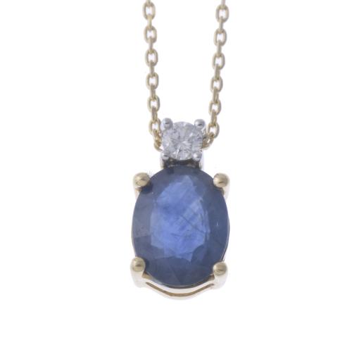 217-PENDANT WITH SAPPHIRE AND DIAMOND