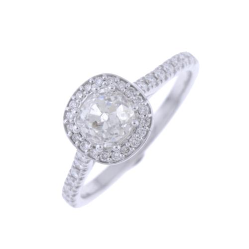 50-ART DECO STYLE ROSETTE RING WITH DIAMONDS