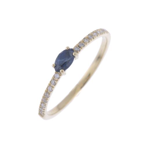 66-RING WITH SAPPHIRE AND DIAMONDS