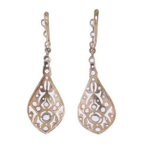 ELIZABETHAN EARRINGS WITH WHITE SAPPHIRES AND BARCELONA CON