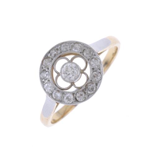 67-ART DECO STYLE DIAMONDS ROSETTE RING INSPIRED BY "EL PANOT" (THE BARCELONA TYPICAL TILE).