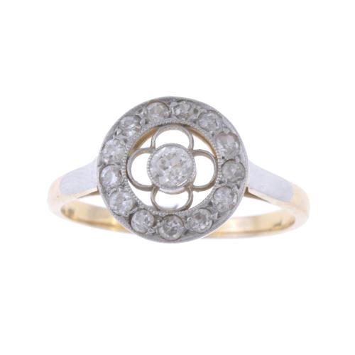 ART DECO STYLE DIAMONDS ROSETTE RING INSPIRED BY "EL PANOT"