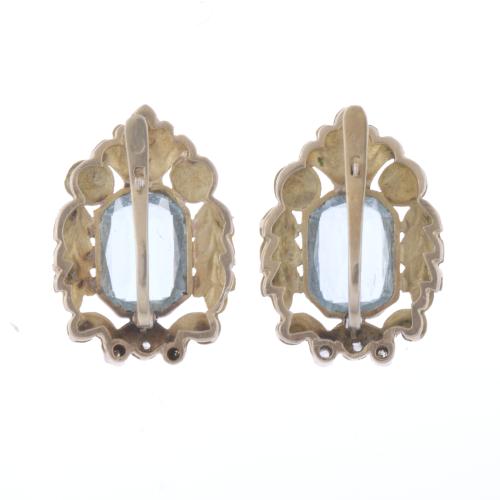 "NOUCENTISTA" EARRINGS WITH AQUAMARINES AND DIAMONDS