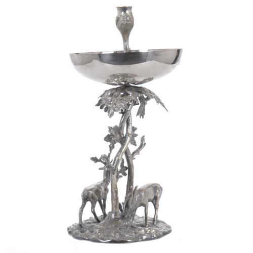 CENTREPIECE WITH CANDLESTICK, 20TH CENTURY.