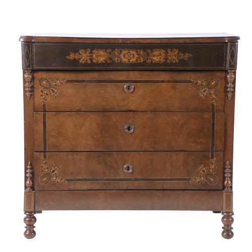 MARY CHRISTINE&#39;S REGENCY CHEST OF DRAWERS, 19TH CENTURY.