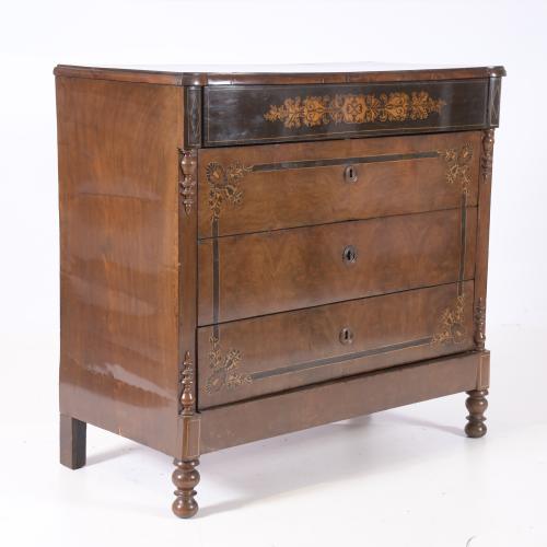 MARY CHRISTINE&#39;S REGENCY CHEST OF DRAWERS, 19TH CENTURY.