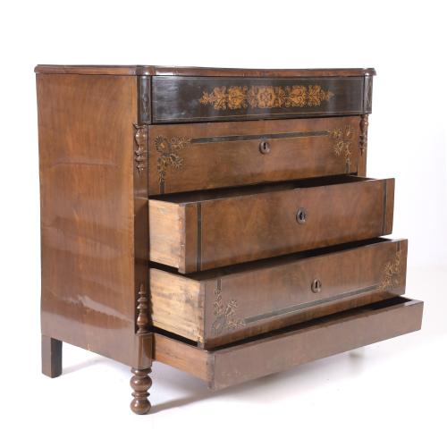 MARY CHRISTINE&#39;S REGENCY CHEST OF DRAWERS, 19TH CENTURY.