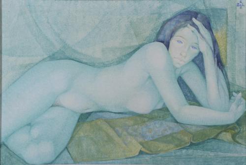 GABRIEL PORTOLÉS (1930).  "FEMALE NUDE".