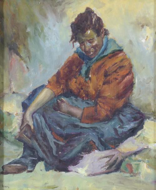 683-20TH CENTURY SPANISH SCHOOL. "DESOLATE WOMAN".