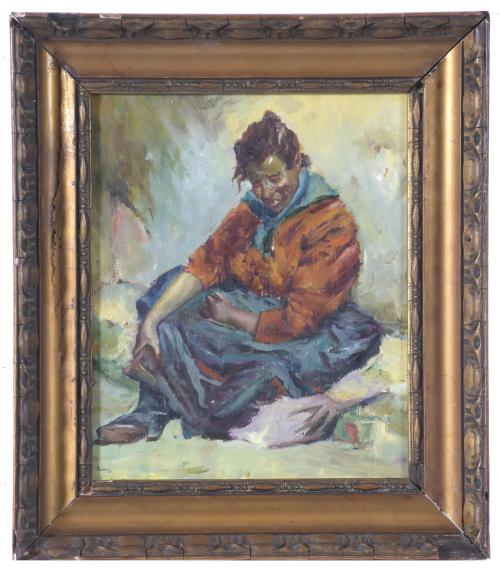 20TH CENTURY SPANISH SCHOOL. "DESOLATE WOMAN".