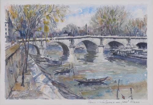 PIERRE EUGENE CAMBIER (1914-2001).  SET OF THREE WATERCOLOU