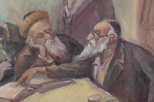 DAVID GARFINKIEL (1902-1970).  "TALMUDIC DISCUSSION".