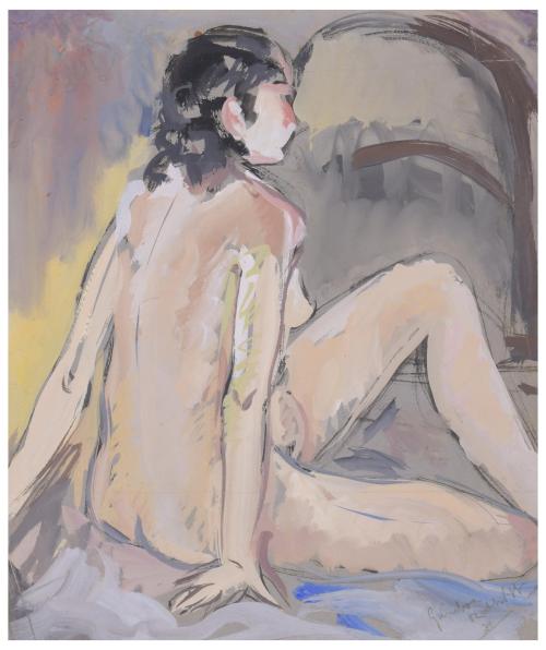 ANDREU GAMBOA ROTHVOSS (1919-1970). "DESNUDO FEMENINO DE ESPALDAS", 1931-37?.