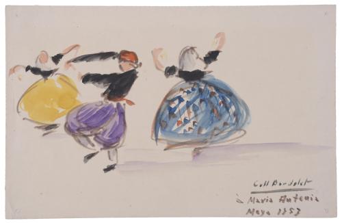 JOSEP COLL BARDOLET (1912-2007). "BAILARINES IBICENCOS", 19