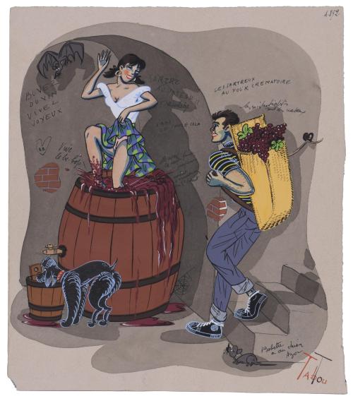 964-TABOU & CIE (XX). "LE VIGNE EN CAVE", circa 1950.