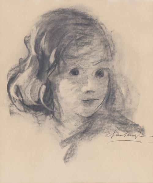 ERNEST SANTASUSAGNA (1900-1964). "GIRL'S PORTRAIT".