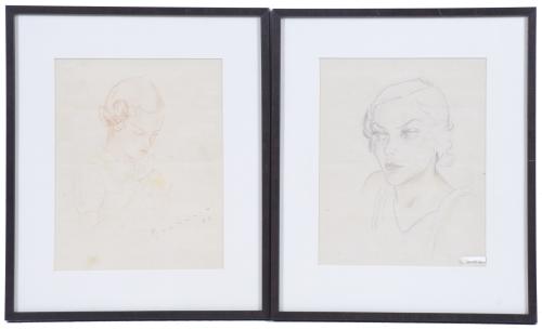 PAIR OF WOMEN&#39;S PORTRAITS. Circa 1933.