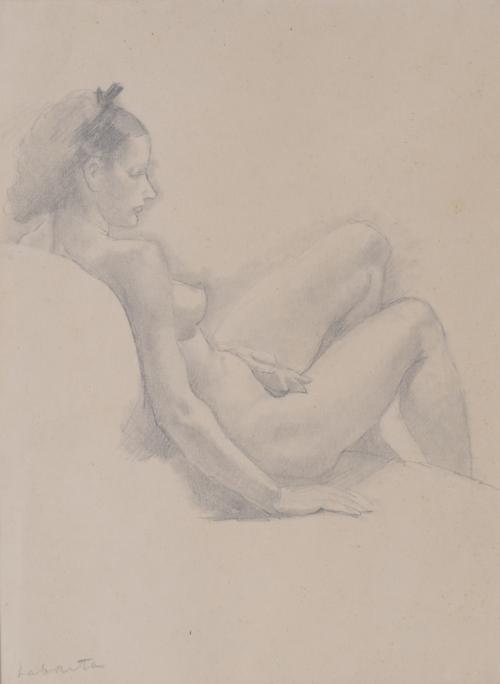 FRANCESC LABARTA I PLANAS (1883-1963). "DESNUDO FEMENINO SENTADO".