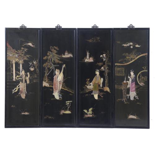 283-20TH CENTURY CHINESE SCHOOL. SET OF FOUR MING STYLE PANELS.