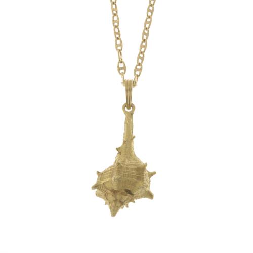 SHELL-SHAPED PENDANT WITH LINKS CHAIN.