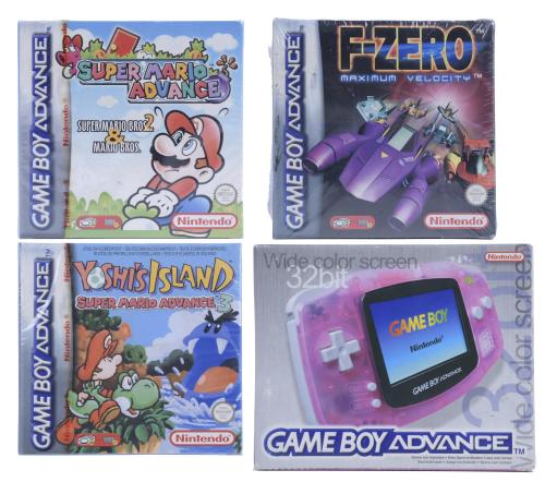 433-NINTENDO GAME BOY ADVANCE GBA, CON TRES JUEGOS.