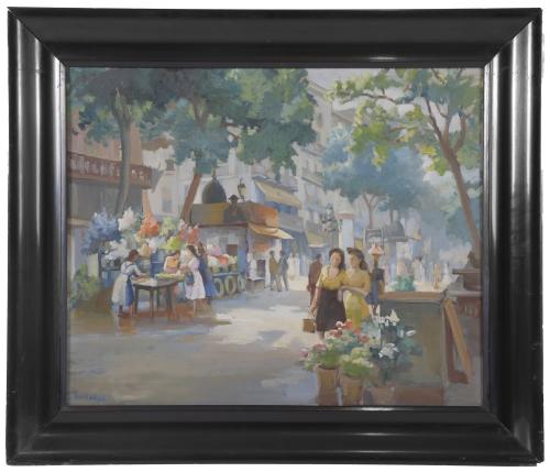 RAMON BARNADAS (1909/15-1981). "RAMBLA DE LAS FLORES".