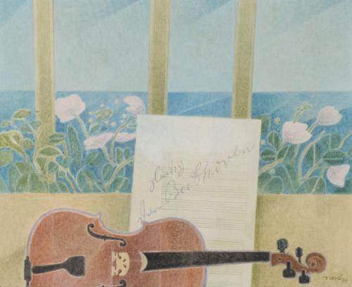 FRANCESC TODÓ (1922-2016). "WINDOW AND VIOLIN". 1977.