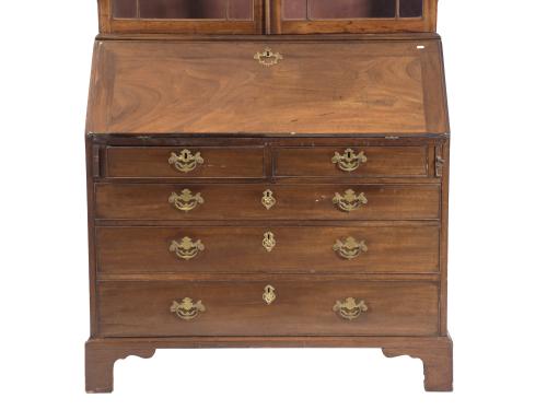 GEORGE II BOOKCASE BUREAU, 19TH CENTURY.