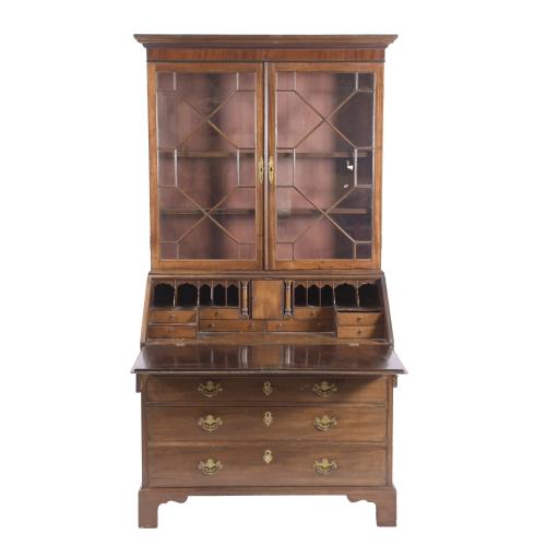 GEORGE II BOOKCASE BUREAU, 19TH CENTURY.