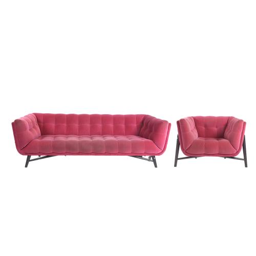 ROBERTO TAPINASSI AND MAURIZIO MANZONI, FOR ROCHE BOBOIS. "PROFILE" MODEL SOFA AND ARMCHAIR.