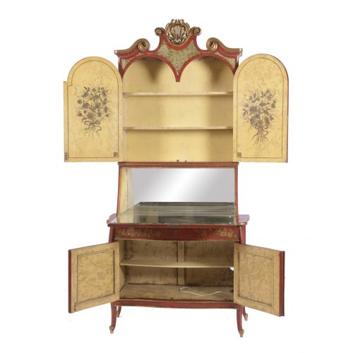 ORIENTAL-LIKE STYLE BOOKCASE BUREAU, CIRCA 1960.