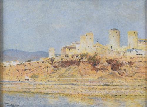 EARLY 20TH CENTURY SPANISH SCHOOL. "SEASIDE LANDSCAPE".