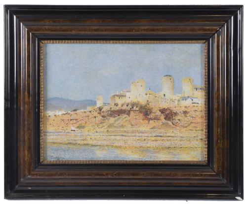 EARLY 20TH CENTURY SPANISH SCHOOL. "SEASIDE LANDSCAPE".