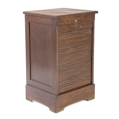 SMALL SHUTTERED FILING CABINET, 20TH CENTURY.