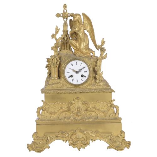 RELOJ DE SOBREMESA LOUIS PHILIPPE, CON ALEGORÍA RELIGIOSA, 