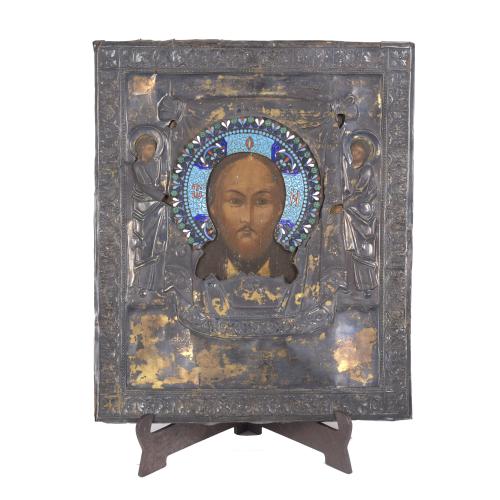 RUSSIAN SCHOOL, LATE 18TH-EARLY 19TH CENTURY. MANDYLION ICON.