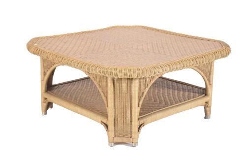 RATTAN COFFEE TABLE.