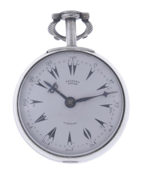 GEROGES PRIOR, SILVER POCKET WATCH.