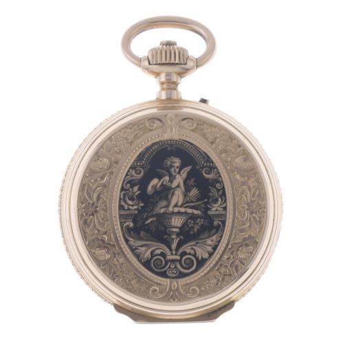 G.A. HUGUENIN & FILS, GOLD POCKET WATCH