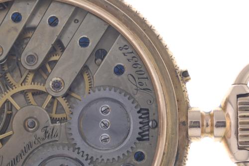 G.A. HUGUENIN & FILS, RELOJ DE BOLSILLO EN ORO