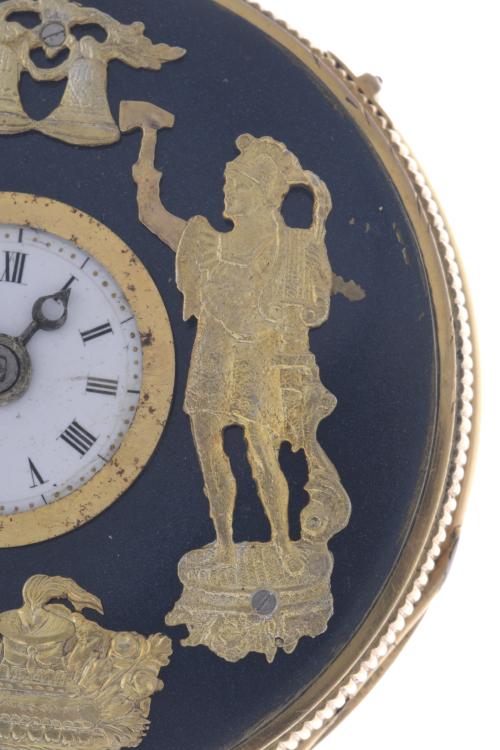 GOLD POCKET WATCH WITH AUTOMATON CHIMING