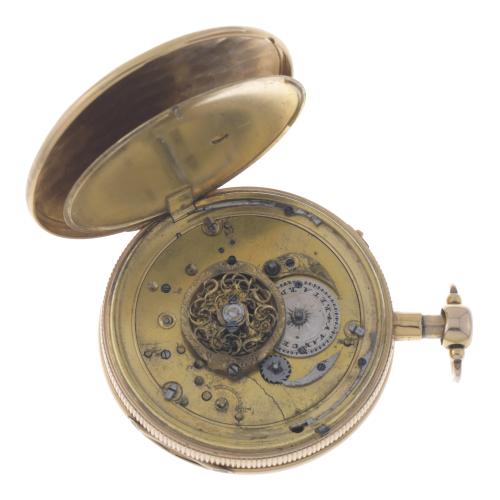 GOLD POCKET WATCH WITH AUTOMATON CHIMING